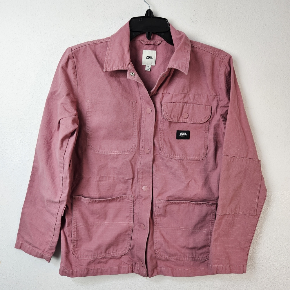Vans Women's Pink Snap Button Shirt Jacket Size XS